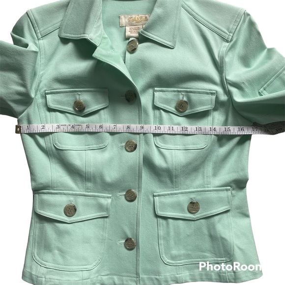 Peck & Peck Petite Jacket Cotton Pastel Green - Picture 5 of 10